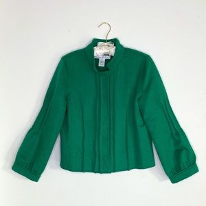 Oscar de la Renta green wool coat size 6